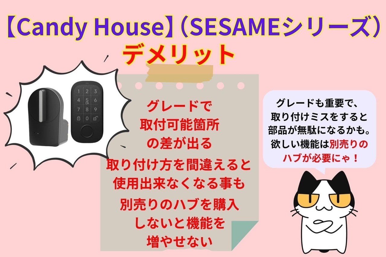【CANDY HOUSE （SESAMEシリーズ）】のデメリット