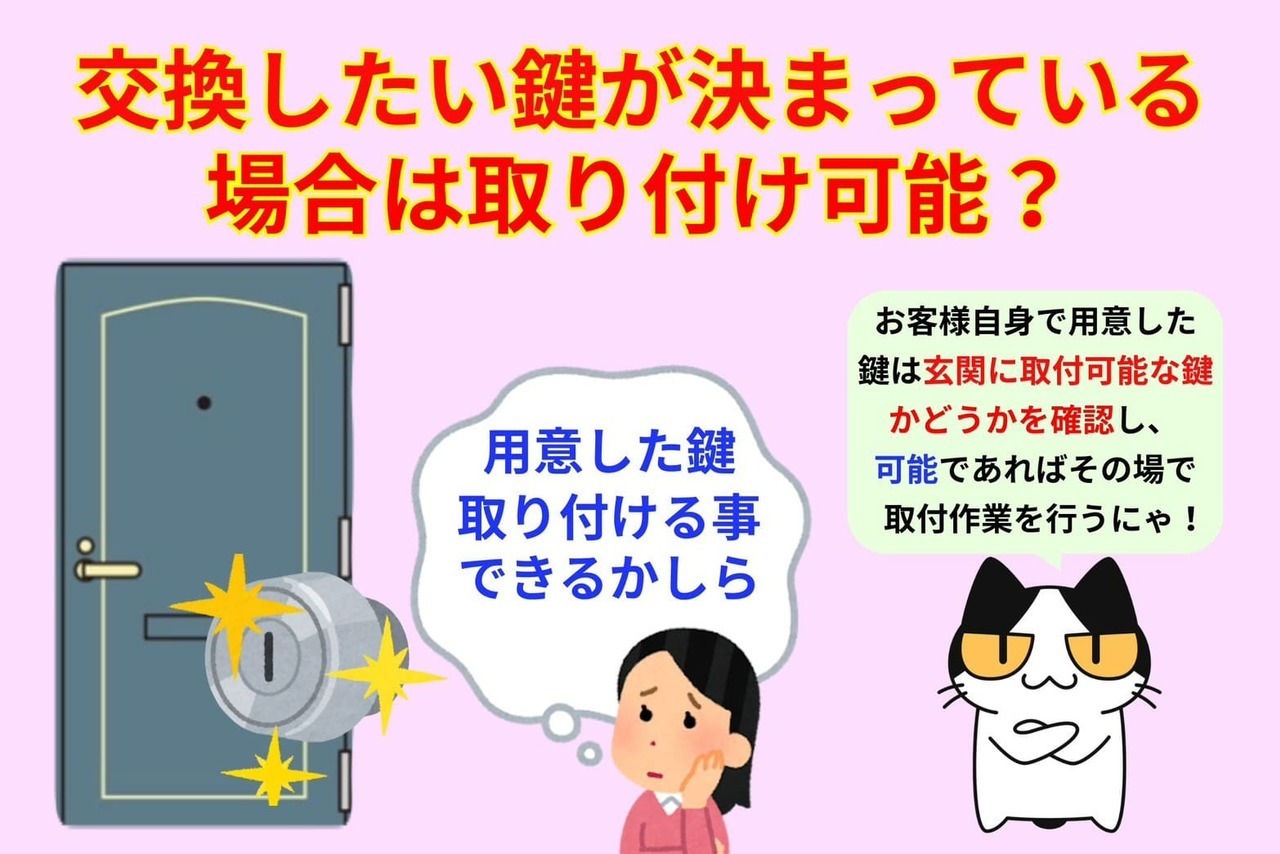 交換したい鍵が決まっている場合は？（自身で部品を用意した場合）
