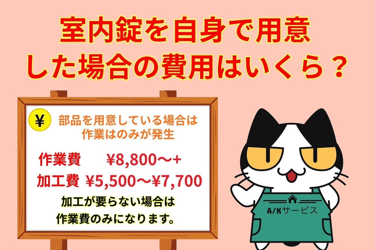 室内錠を自身で用意した場合の費用はいくら？