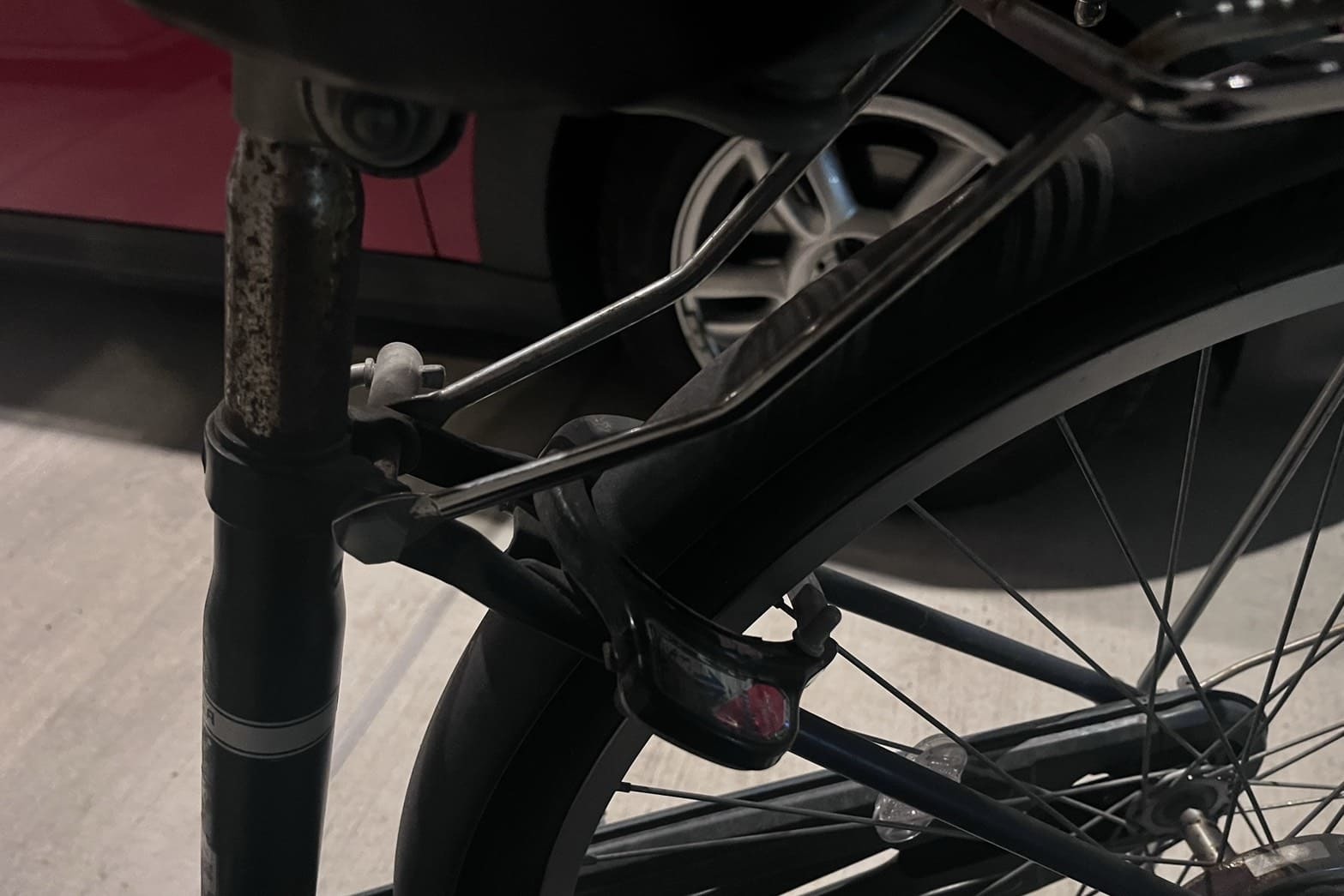 解錠前の自転車の鍵（鍵紛失）（馬蹄錠）（プレスキー）