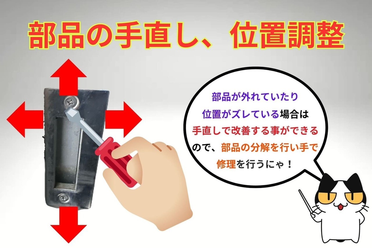 部品の手直しや位置調整
