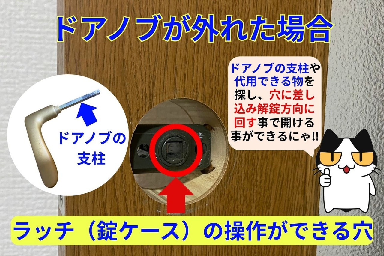 ドアノブが外れた場合