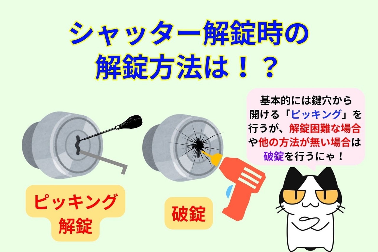 シャッターの鍵の解錠方法は！？