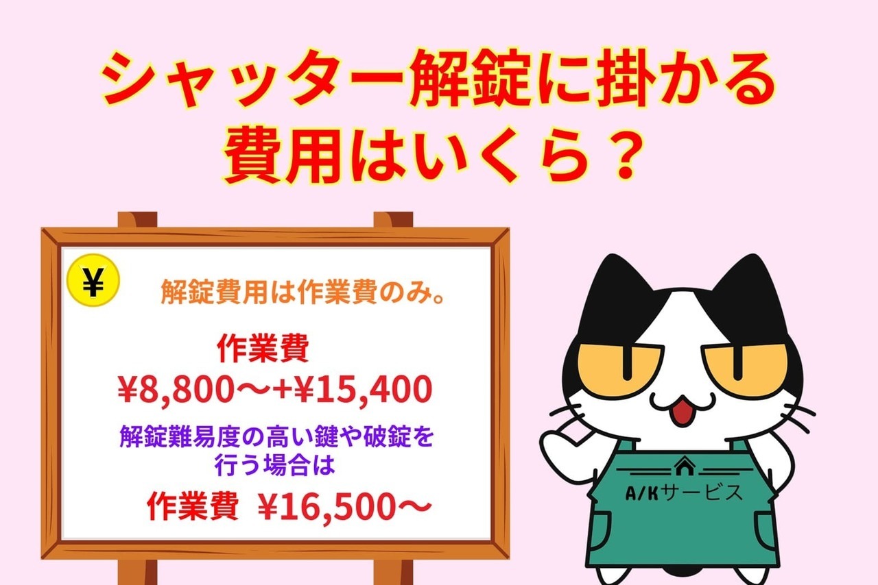 シャッター解錠に掛かる費用はいくら？