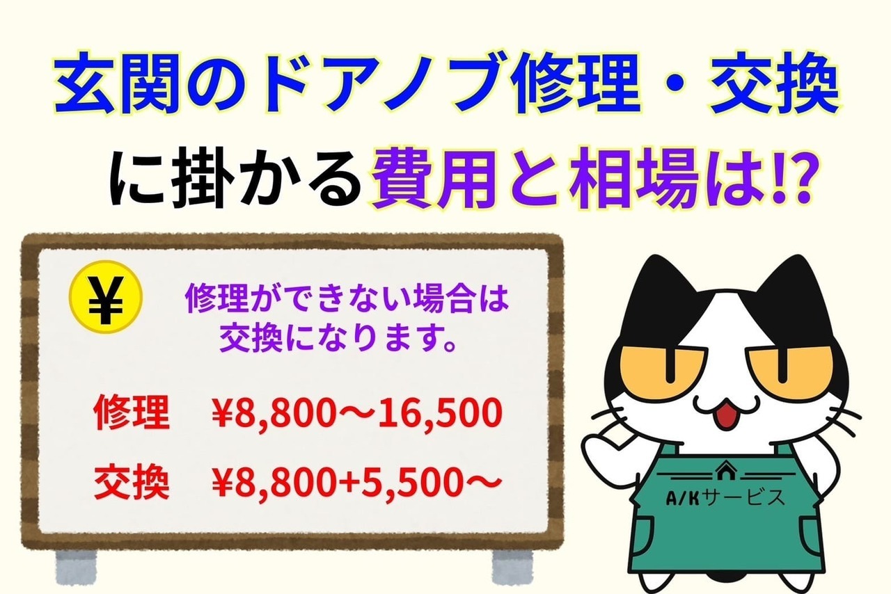玄関のドアノブ修理・交換に掛かる費用と相場は⁉︎