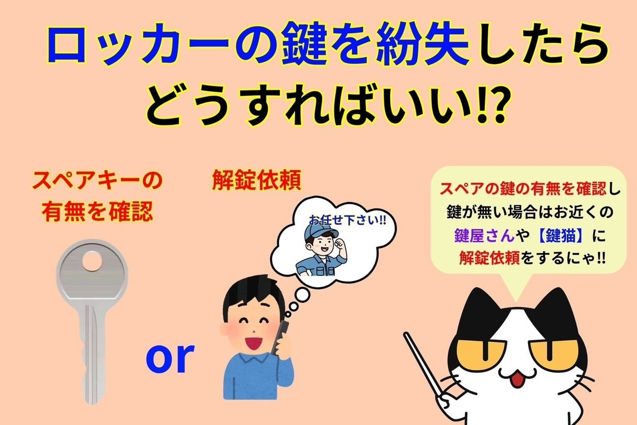 ロッカーの鍵を紛失したらどうすればいい⁉︎