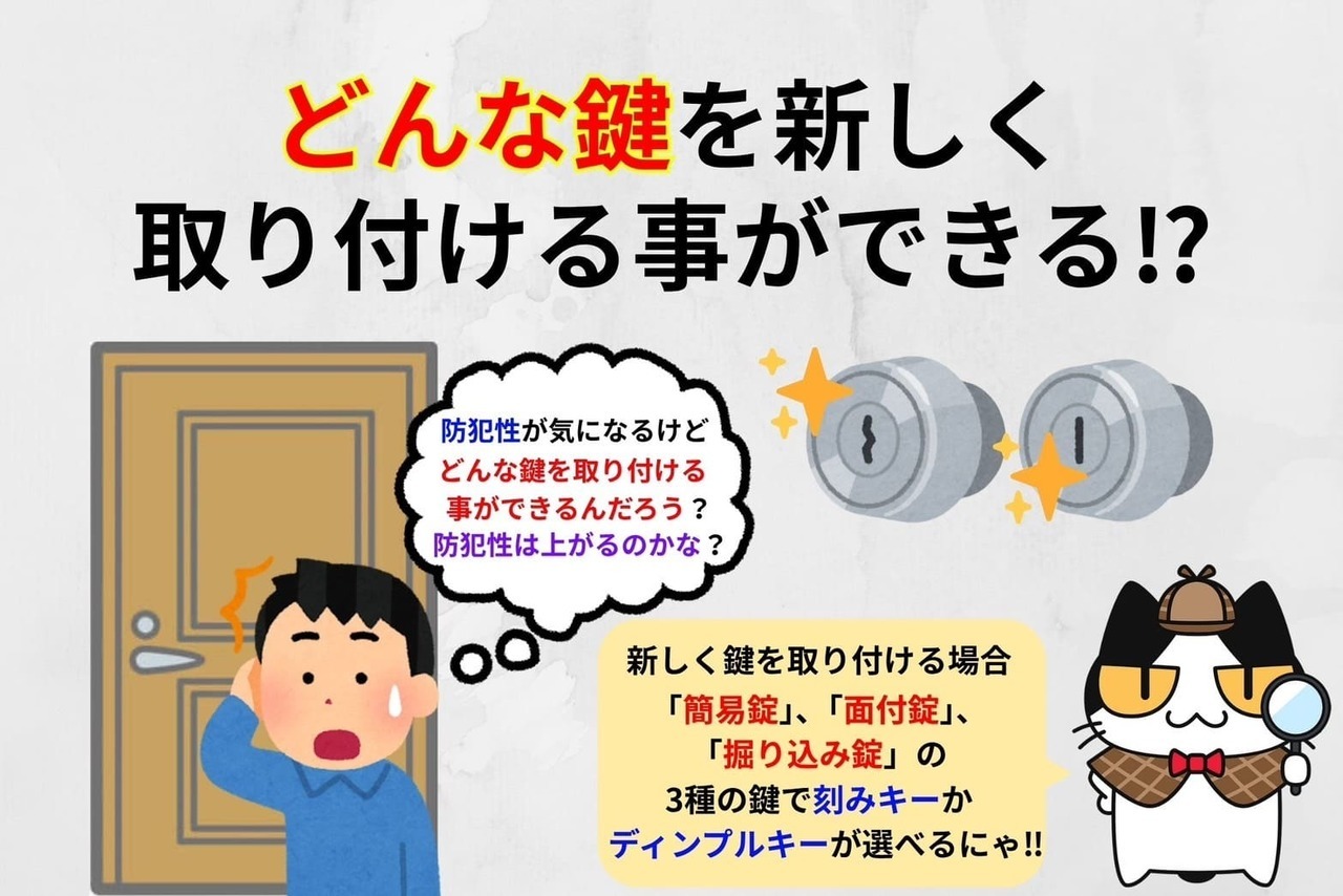どんな鍵を新しく取り付ける事ができる⁉︎