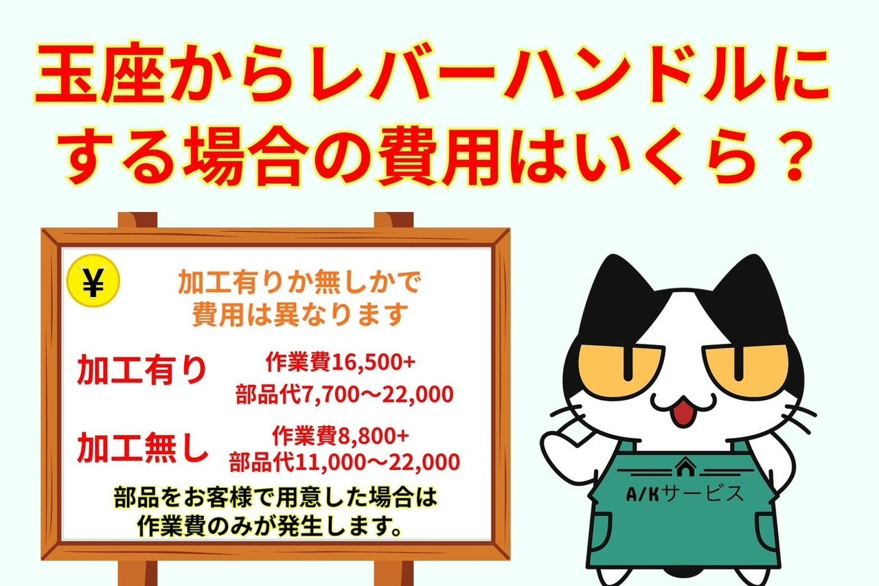 玉座からレバーハンドルにする場合の費用はいくら？
