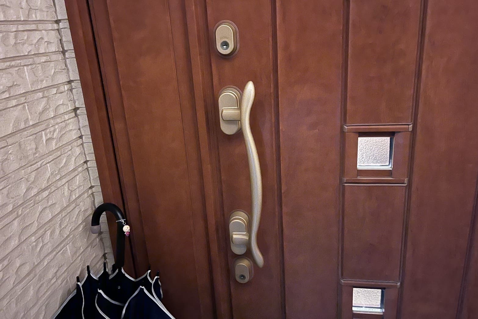 交換前の玄関の鍵【MIWA】（ディンプルキー）（鍵紛失）