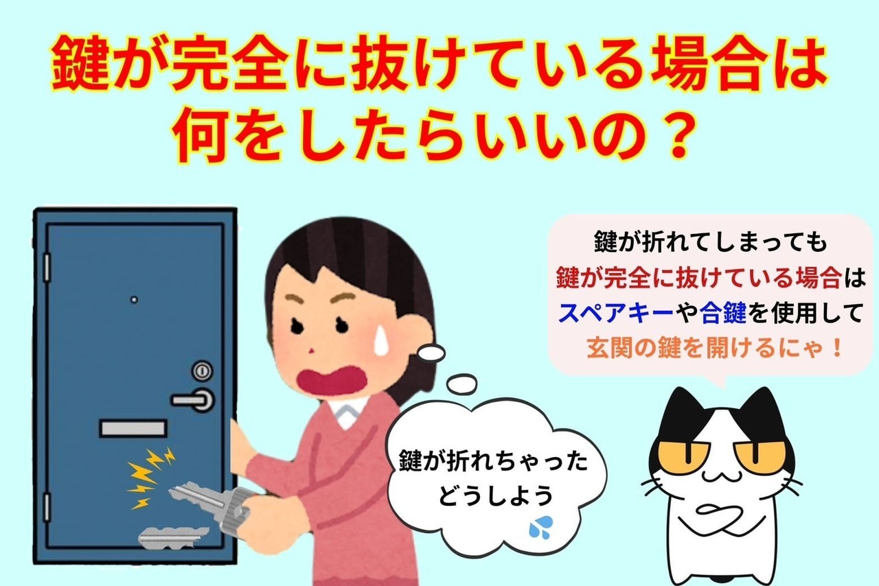 鍵が完全に鍵穴から抜けている場合は何をしたらいい？
