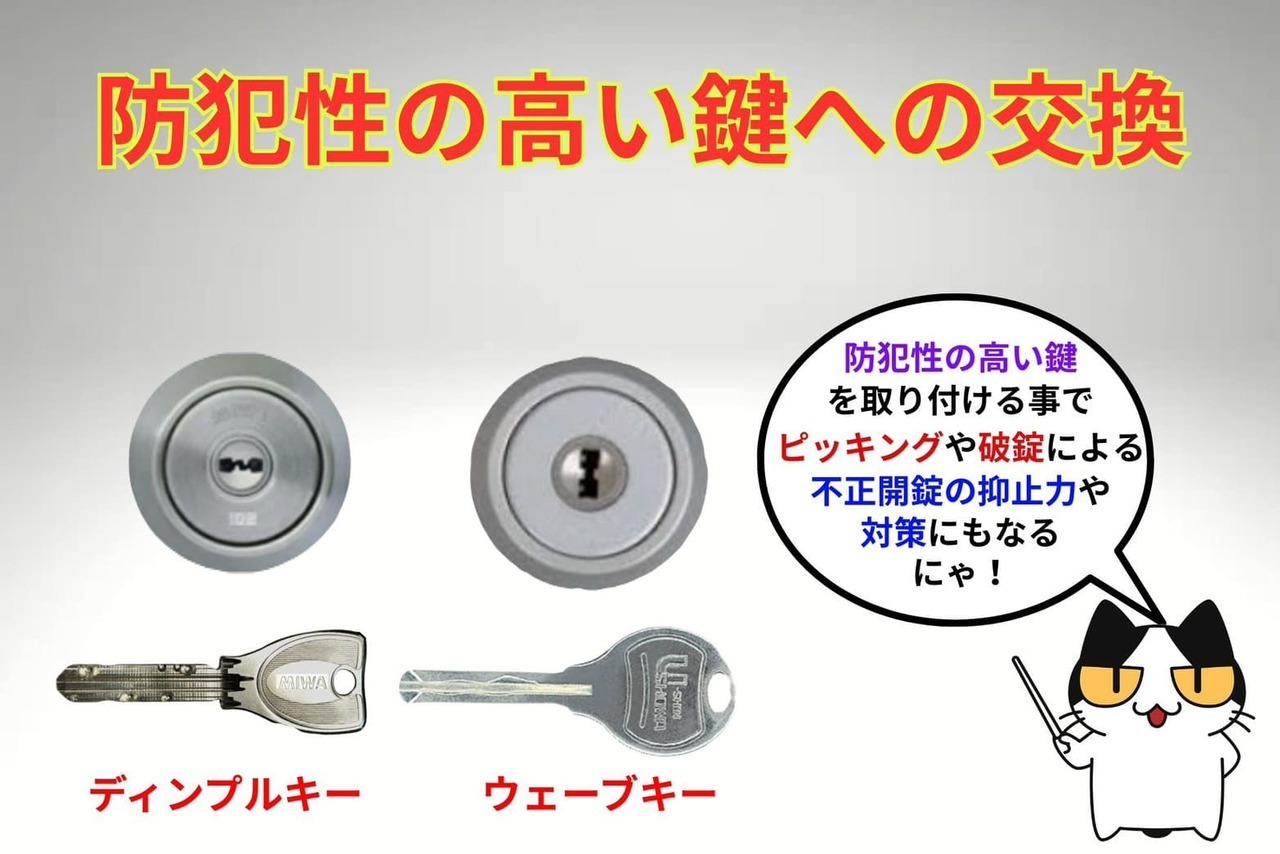 防犯性の高い鍵に交換する