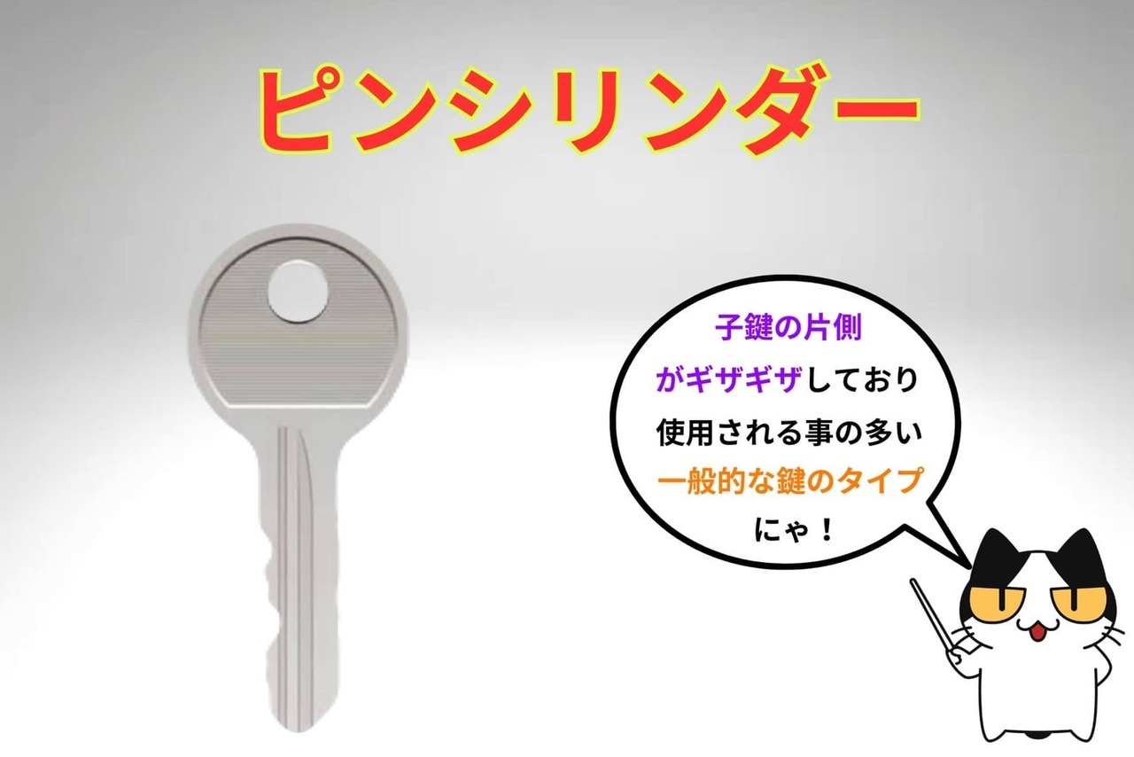 シャッターに使用される鍵「ピンシリンダー」