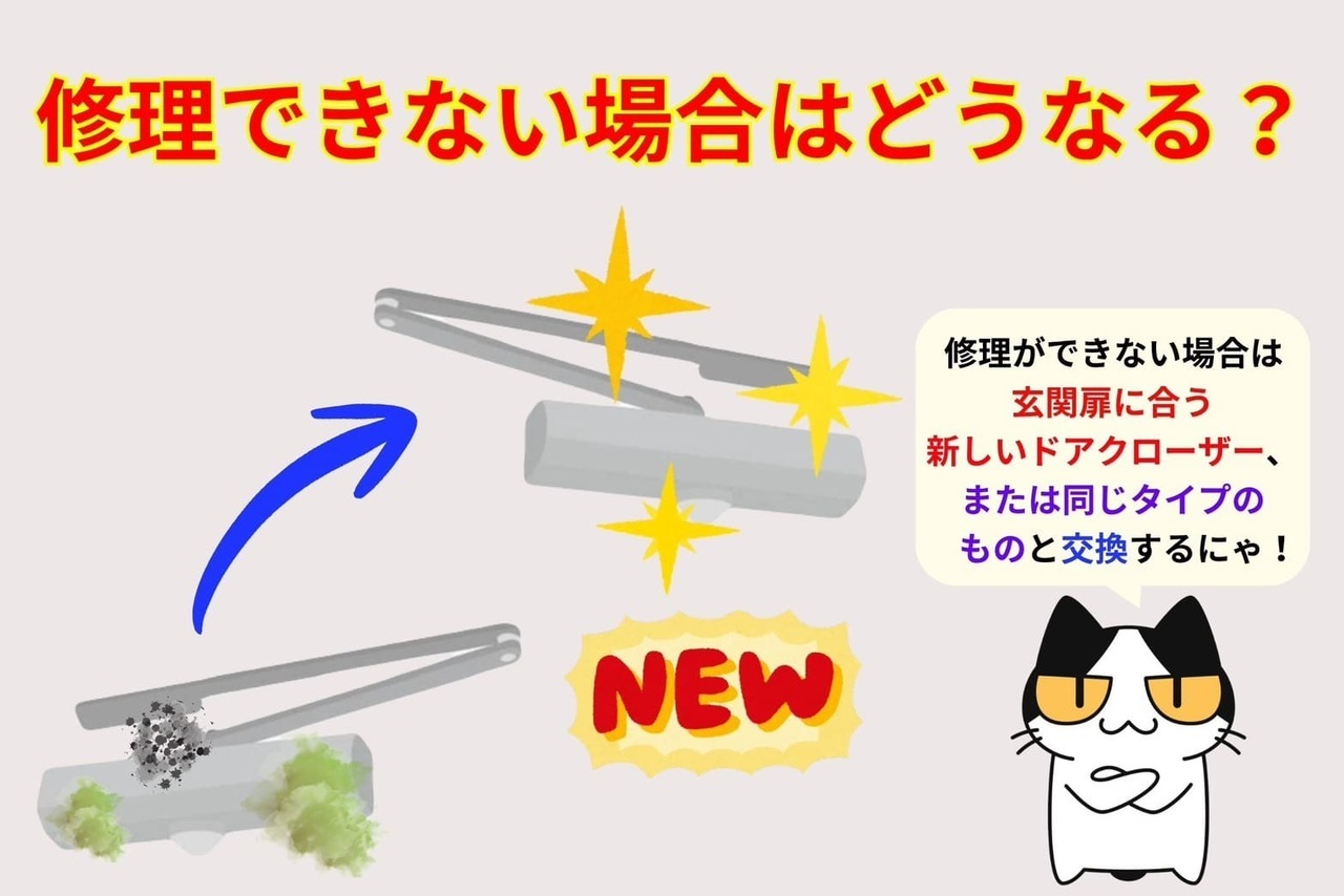 ドアクローザーの修理ができない場合はどうなる？
