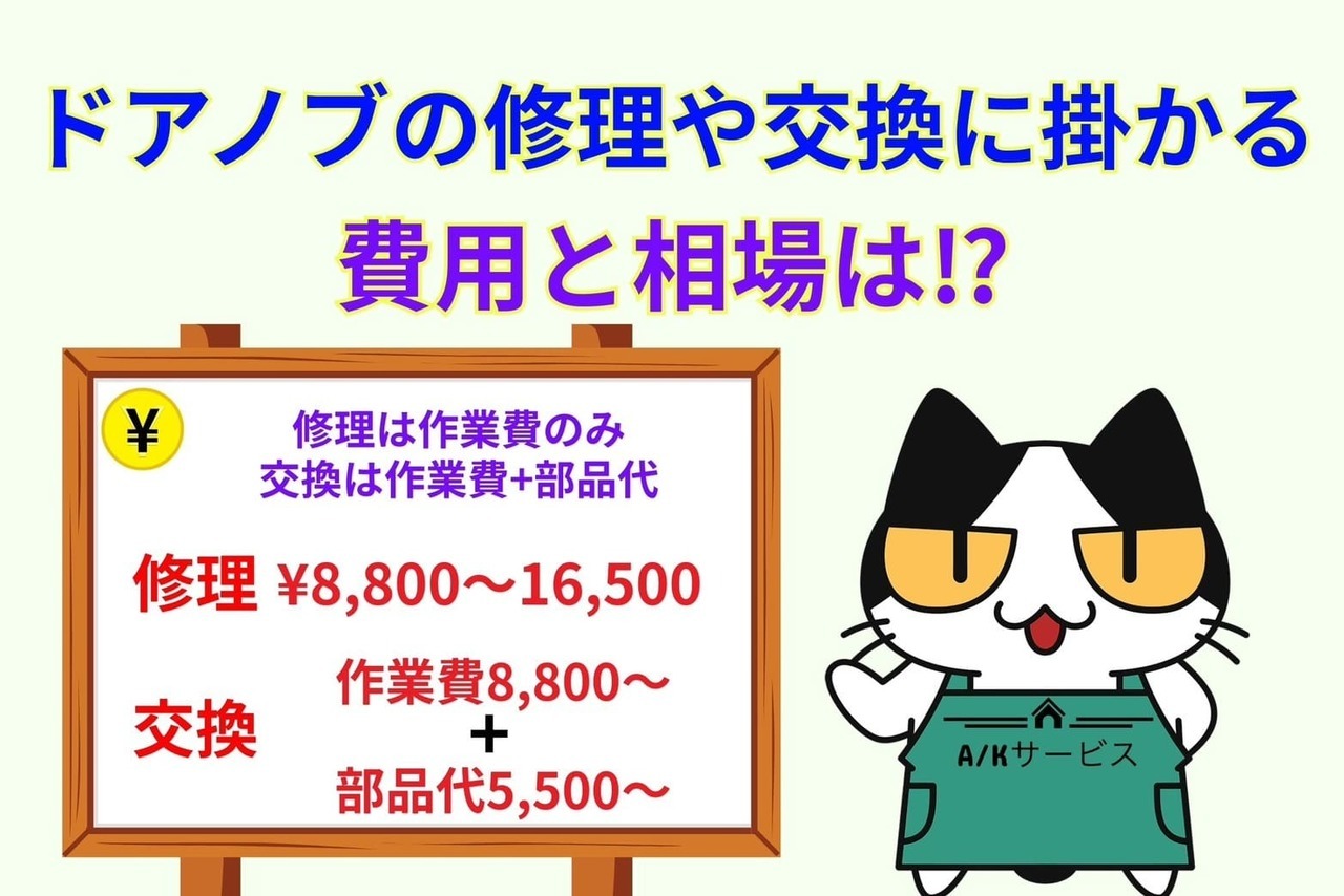 ドアノブの修理や交換に掛かる費用と相場は⁉︎