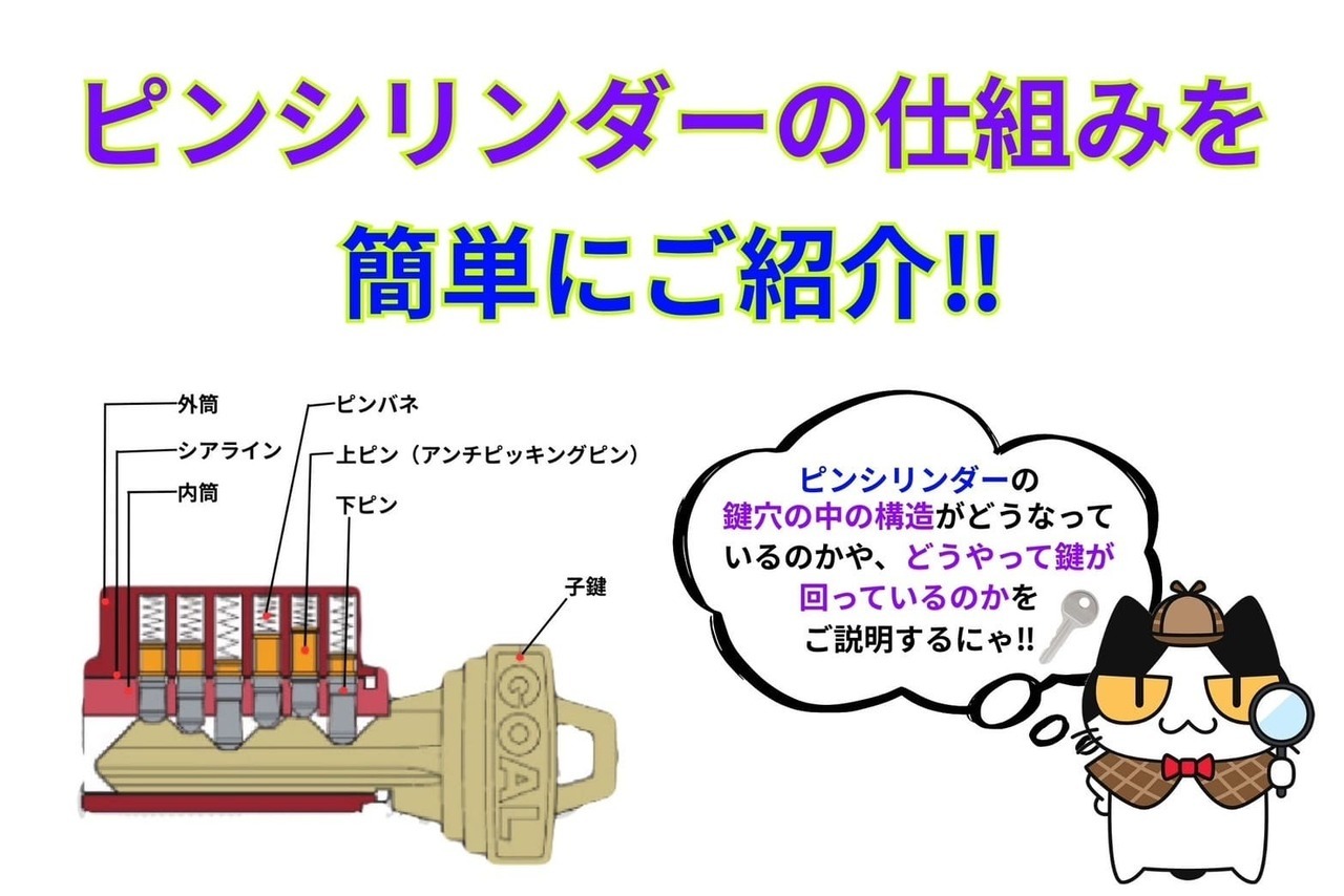 ピンシリンダーの仕組みを簡単にご紹介‼︎
