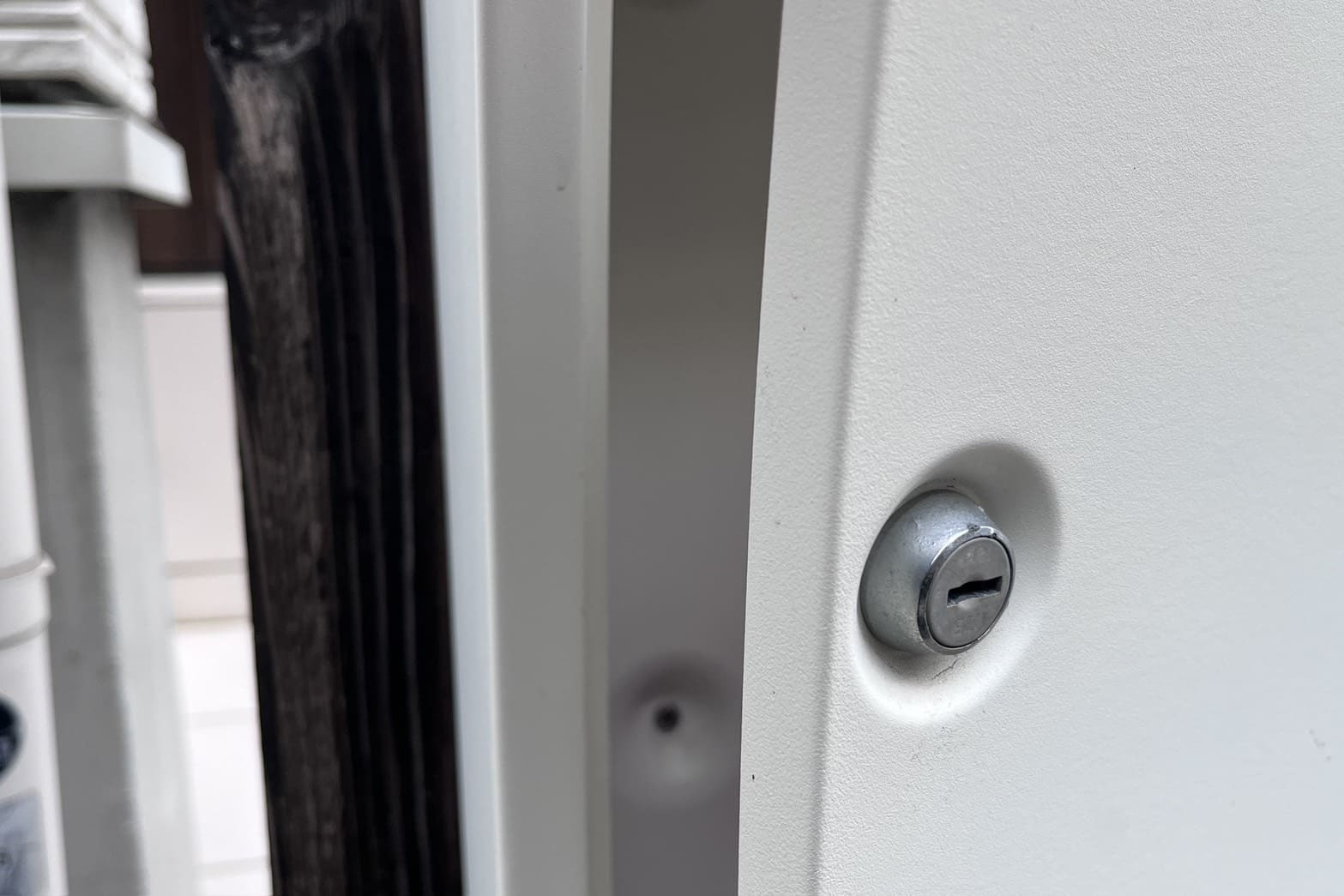 解錠後のポストの鍵（ピッキング解錠成功）