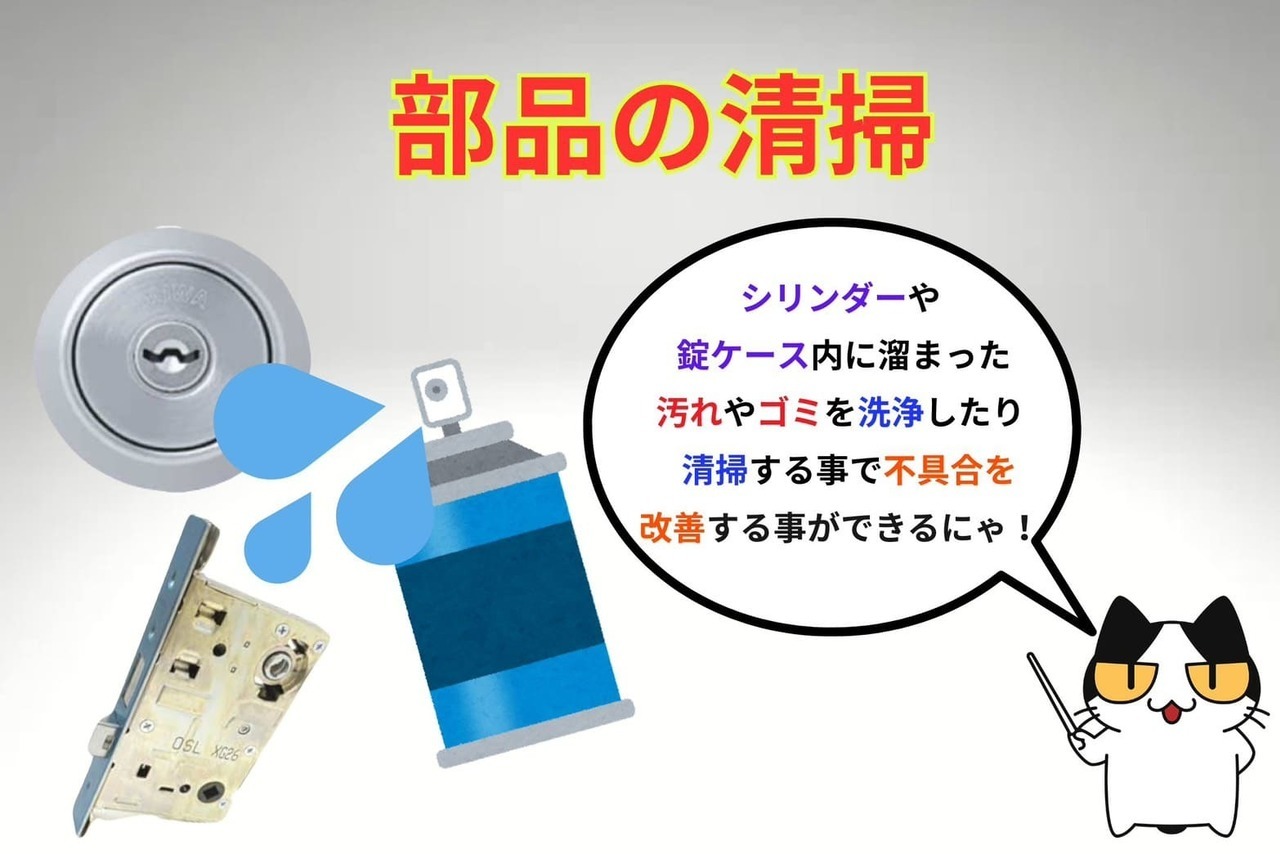 汚れている部品の清掃
