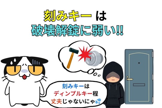 刻みキーは破錠に弱い‼︎