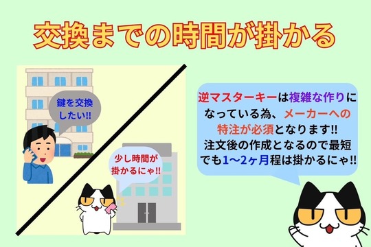 逆マスターキーの鍵の交換は時間が掛かる