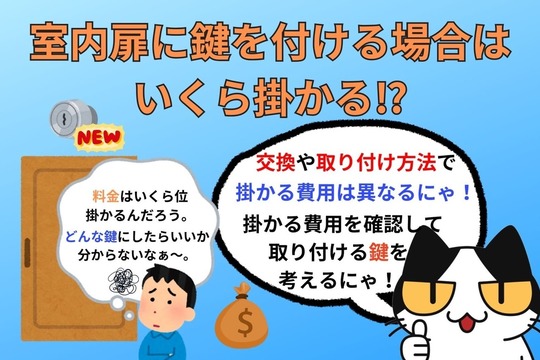 室内扉に鍵を付ける場合はいくら掛かる⁉︎