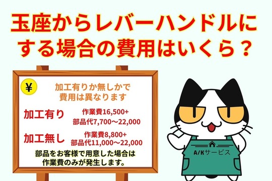 玉座からレバーハンドルにする場合の費用はいくら？