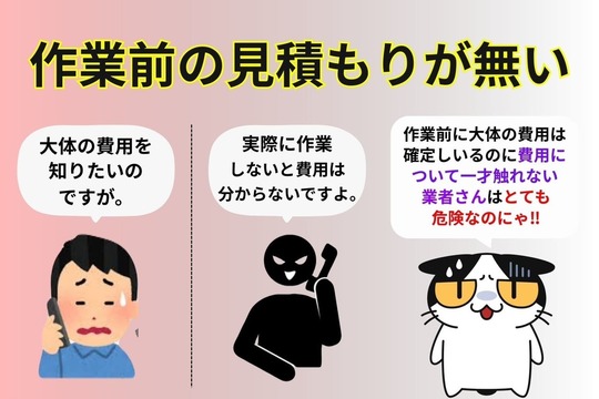 作業前の見積もりが無い