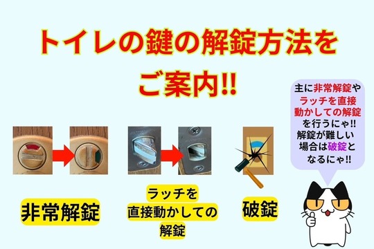 トイレの鍵の解錠方法をご案内‼︎